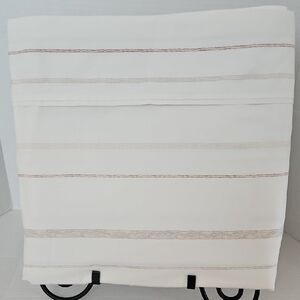 Hearth & Hand Cream Tan Brown Stripe Organic Cotton King Flat Sheet